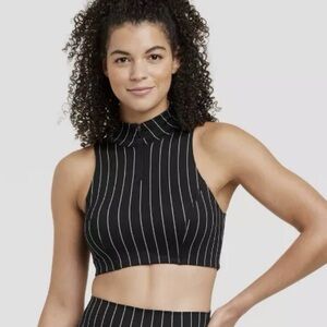 JoyLab High Neck Zip Up Longline Bra